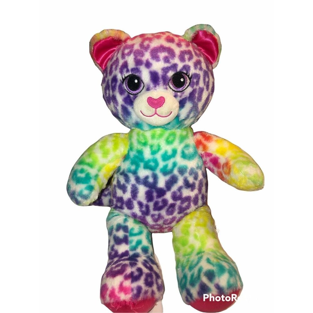 Build a Bear BAB Lisa Frank Style Rainbow Leopard/Cheetah 17"